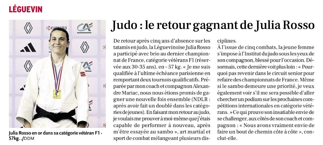 Julia Rosso championne de France vétérans